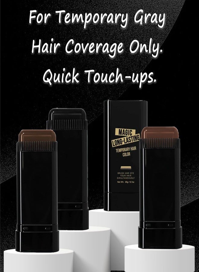 Suaxova Hair Color Comb,2-in-1 Color Correction Stick with Comb to Cover Gray and White Hair,Safe Convenient Waterproof and Sweat-Proof Comb Hair Dye Cream,Brown Portable Hair Colouring - Image 4